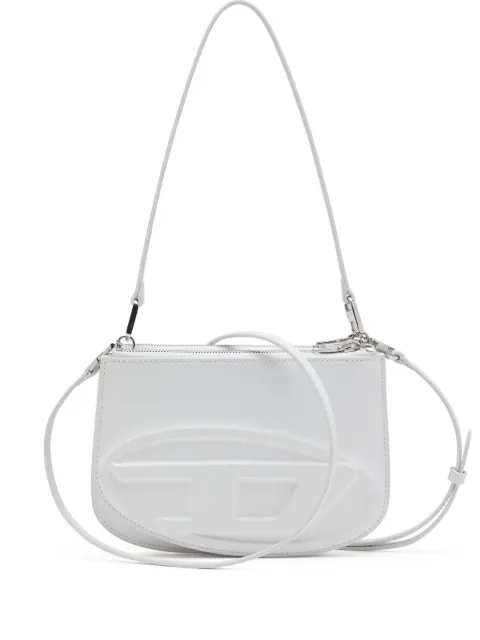 Diesel 1DR Twin-double-pouch shoulder bag in printed leather White X10330PR818