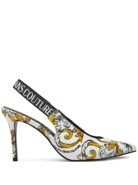 Versace Jeans Couture logo-print pumps White 78VA3S52ZS366