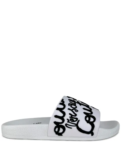 Versace Jeans Couture logo-print slides White 78VA3SQ171352