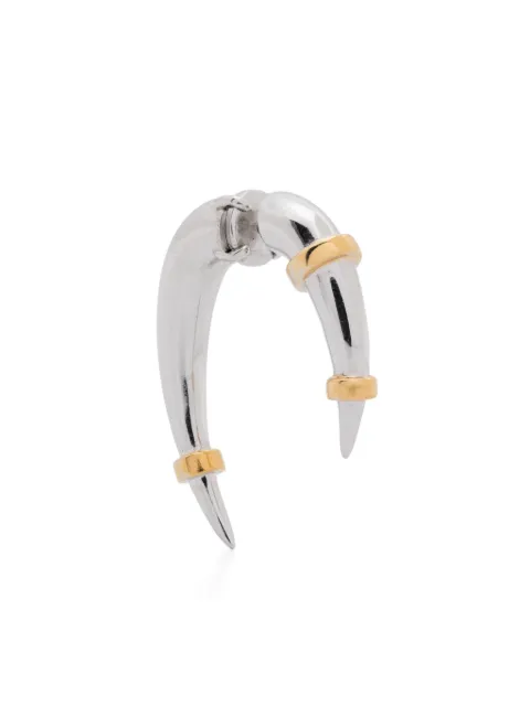Rainbow K 14K yellow and white gold Horn single earring Silver E033