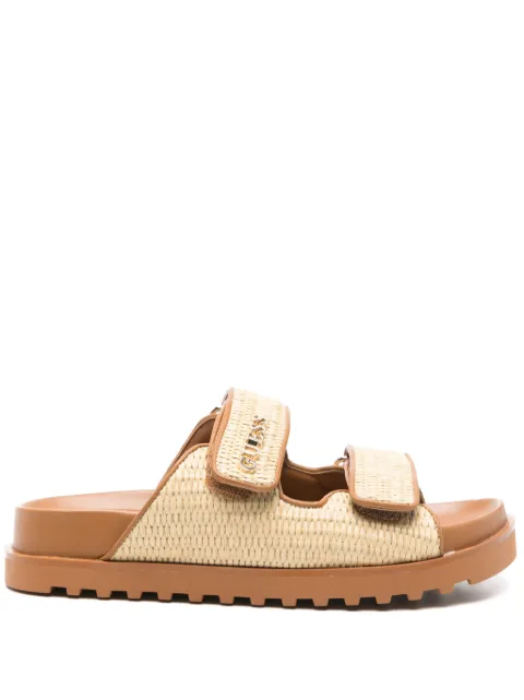 GUESS USA raffia-detail sandals Neutrals FLJFDEFAP19