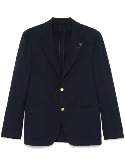 Lardini brooch-detail blazer Blue ES6202EHESIF64512