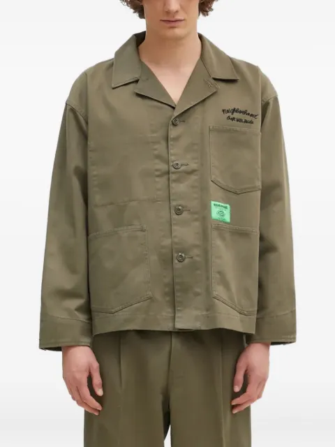 Neighborhood embroidered-logo patch-pocket jacket Green 242VFDKNJKM02