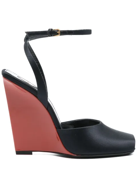 Saint Laurent 115mm La Scandale wedge sandals Blue 8180079QNAO