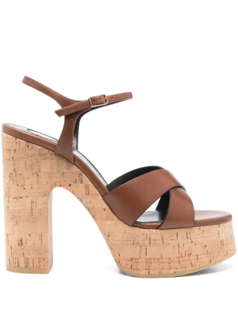 Saint Laurent 125mm Bianca sandals Brown 818934DWE00