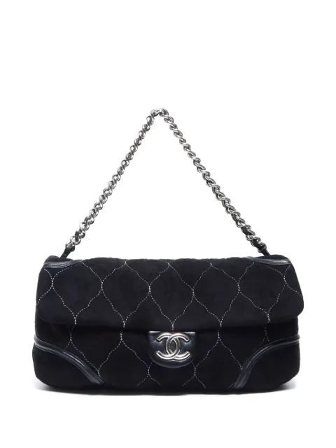 CHANEL Pre-Owned 2008-2009 suede shoulder bag Black FF12168