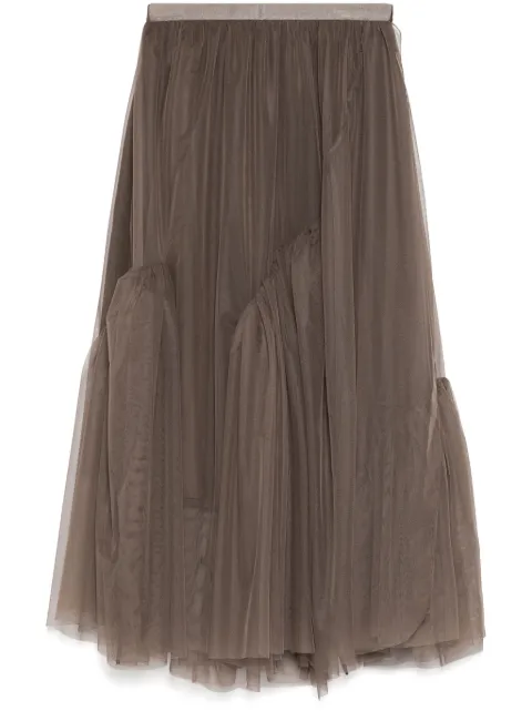 JNBY a-line flounce hem waist skirt Brown 5P4D13860