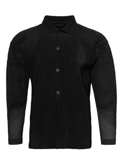 Homme Plissé Issey Miyake pleated shirt jacket Black HP56JC366