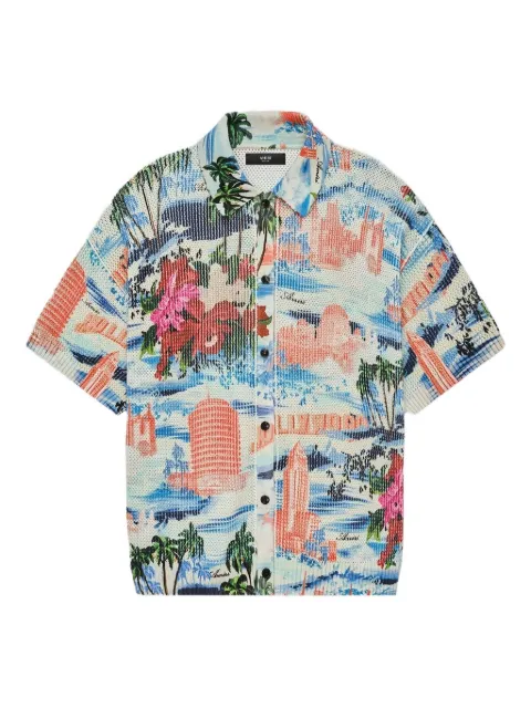 AMIRI all-over print short-sleeve shirt Blue AMKNIR1030