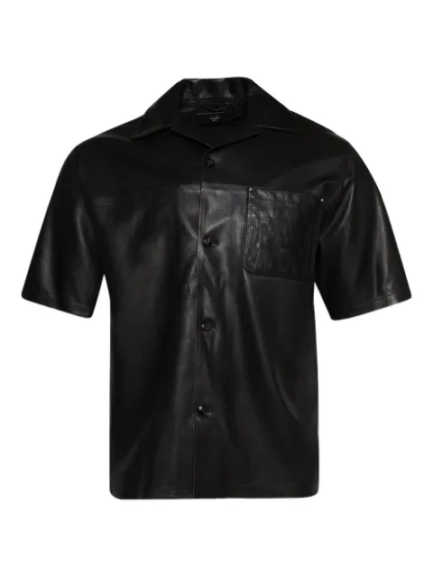 AMIRI MA embroidery leather shirt Black AMLTIR1012