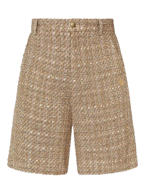 AMIRI Boucle front-pleat shorts Brown AMSHCA1093