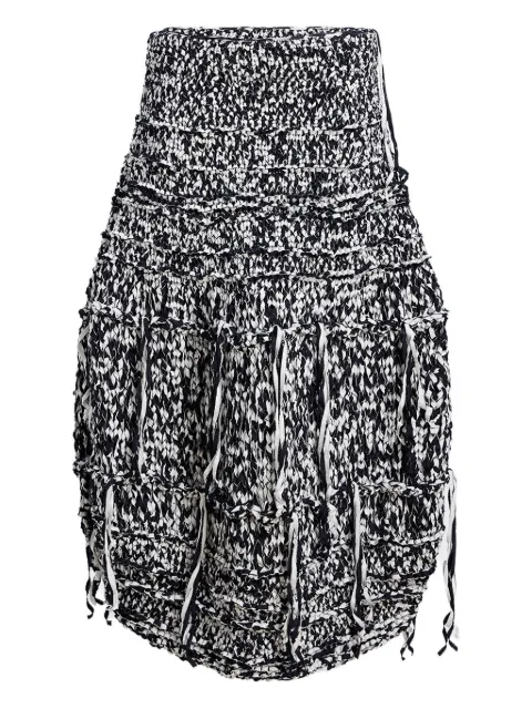 KHAITE Inna drawstring tiered skirt Blue 9850121468