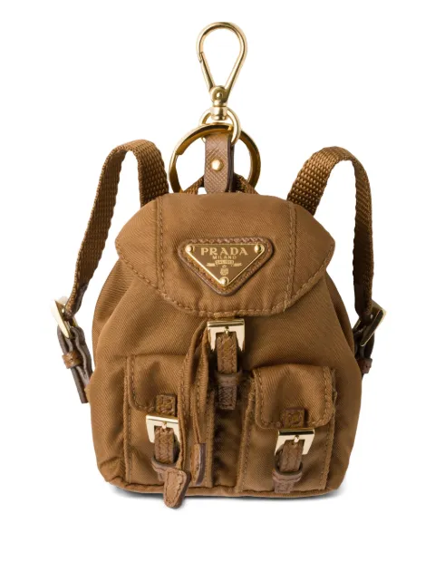 Prada mini Icon Re-Nylon keychain charm Brown 1TT2052DMK