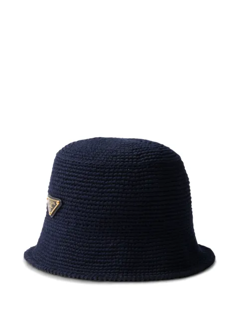 Prada crochet bucket hat Blue 1HC1372HGN