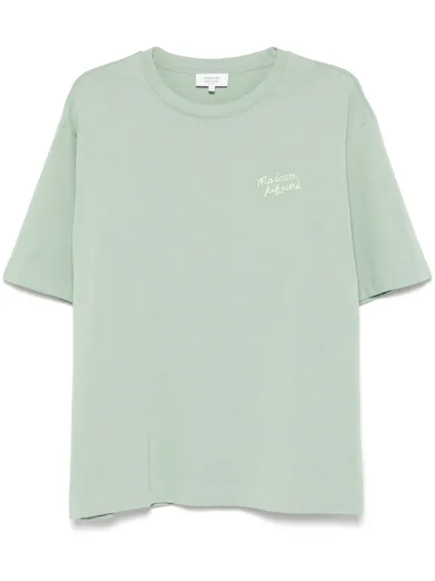 Maison Kitsuné logo-embroidered T-shirt Green OMOO123KJ0119