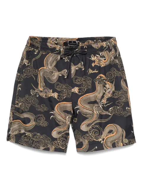 Maharishi Dragon swim shorts Black 1549