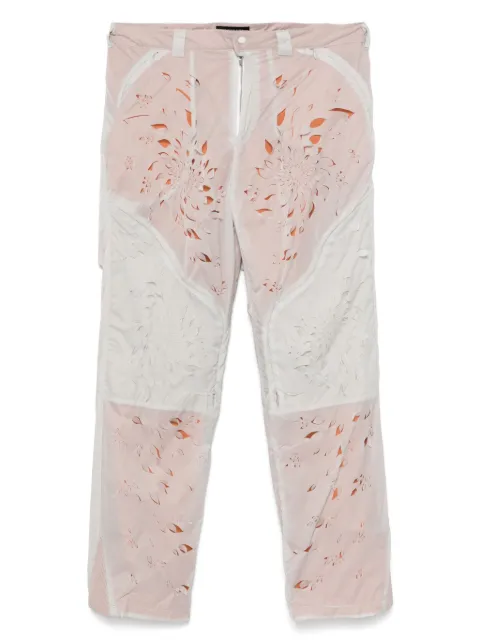 JUNTAE KIM lasered-petals trousers Grey JTKSS25T06