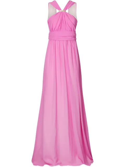 LIU JO draped-detail evening dress Pink CA5026TS869