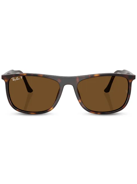Ray-Ban logo-lettering sunglasses Brown RB2216