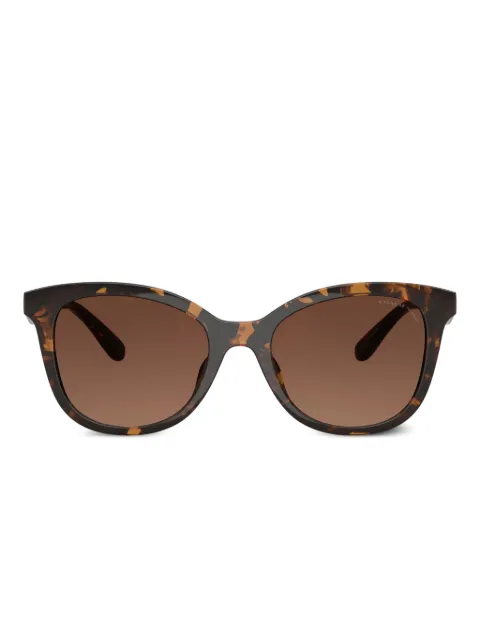 Coach logo-plaque sunglasses Brown HC8419U