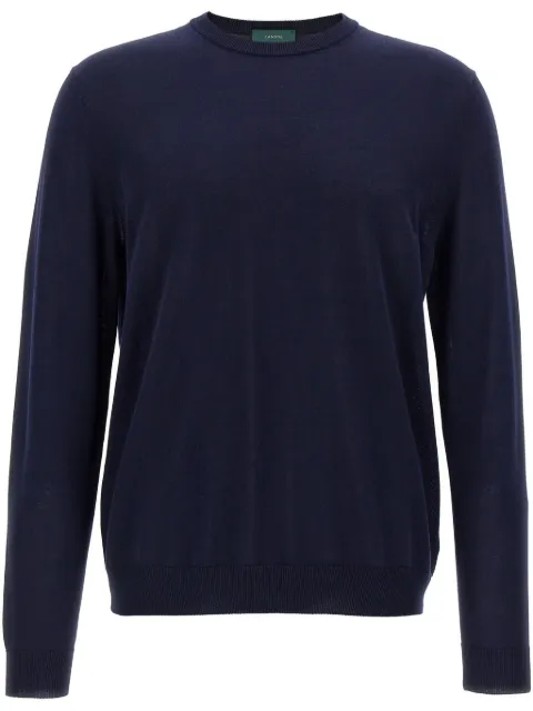Zanone cotton sweater Blue 810104ZY318