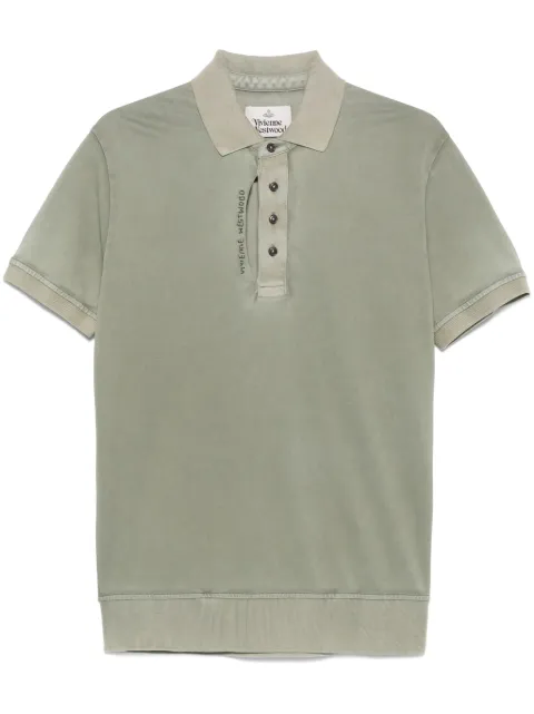 Vivienne Westwood garment-dyed piqué polo shirt Green 2H01000OJ009F