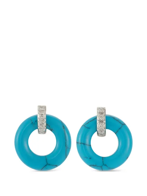 Mateo door knocker donut earrings Blue 14KTTURQUOISEDONUTANDDIAMONDDOORKNOCKEREARRINGS