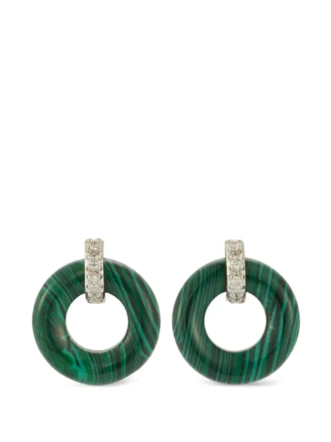 Mateo door knocker donut earrings Green 14KTMALACHITEDONUTANDDIAMONDDOORKNOCKEREARRINGS