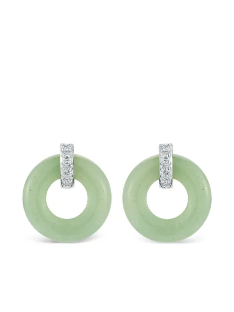 Mateo hoop earrings Green 14KTJADEDONUTANDDIAMONDDOORKNOCKEREARRINGS