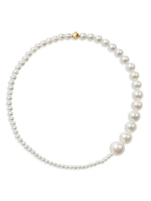 Sophie Bille Brahe 14CT yellow gold Peggy Moon pearl necklace White CO1GPEGFW