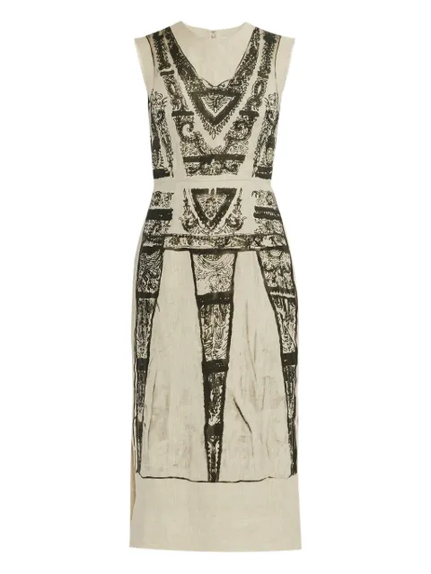 ERDEM graphic print dress Brown SS25D29BMLI