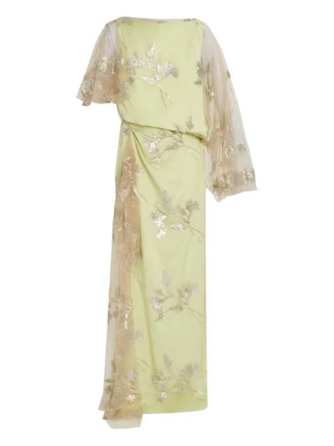ERDEM short-sleeved draped dress Green SS25G22GFCA