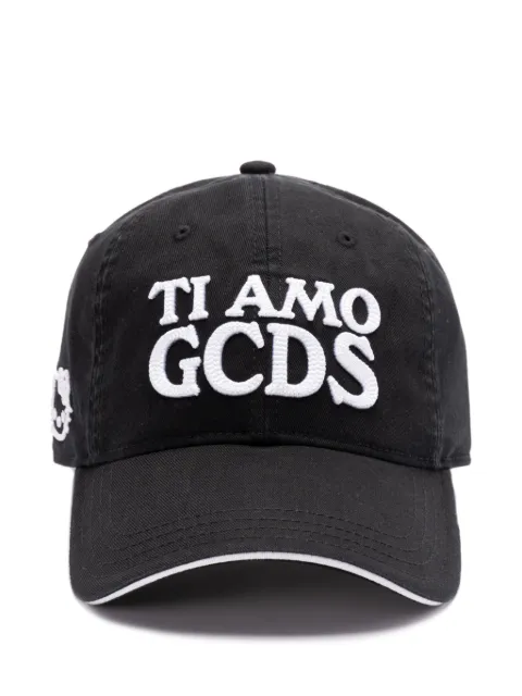 GCDS logo-embroidered cap Black B1CU5803AC9