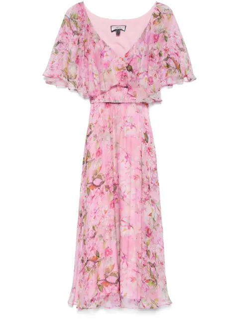 NISSA floral-print silk midi dress Pink RC15611PRINT