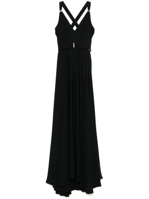 NISSA crystal-embellished V-neck gown Black RS15738