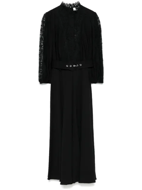 NISSA lace-detailed midi dress Black RZ15679