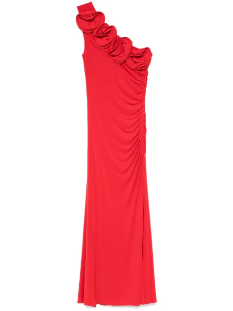 NISSA floral-appliqué maxi dress Red RS15655RED