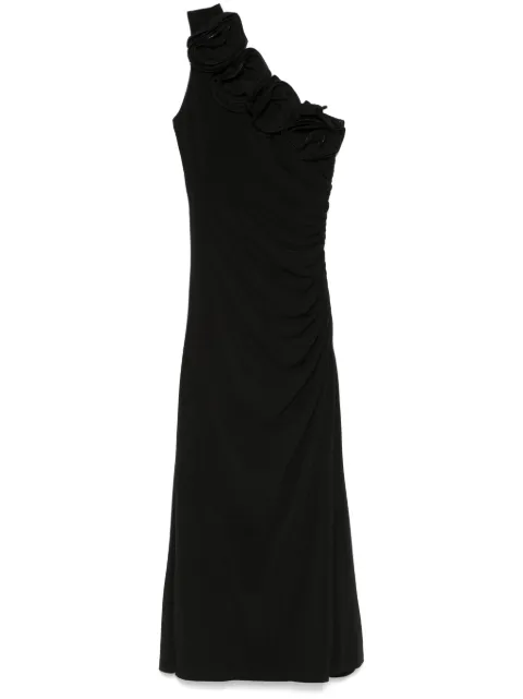 NISSA floral-appliqué maxi dress Black RS15655BLACK