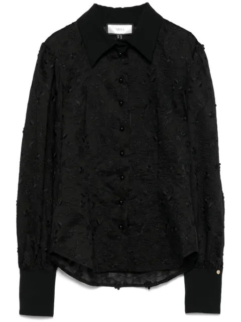 NISSA floral-embroidered shirt Black C15774