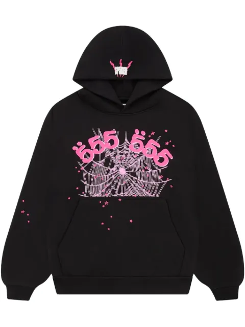 SP5DER 555 Web "Black/Pink" hoodie Black SS05FW24BLK