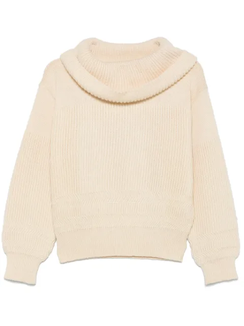 Issey Miyake Pre-Owned 1980s cowl-neck sweater Neutrals MIY1189
