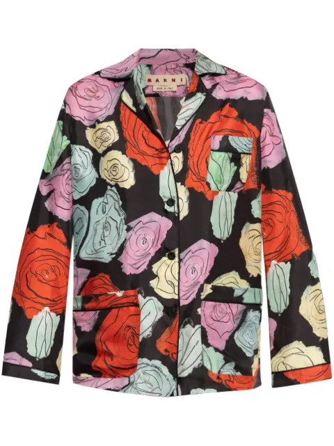 Marni floral-motif shirt Black CAMA0641I0UTSG30