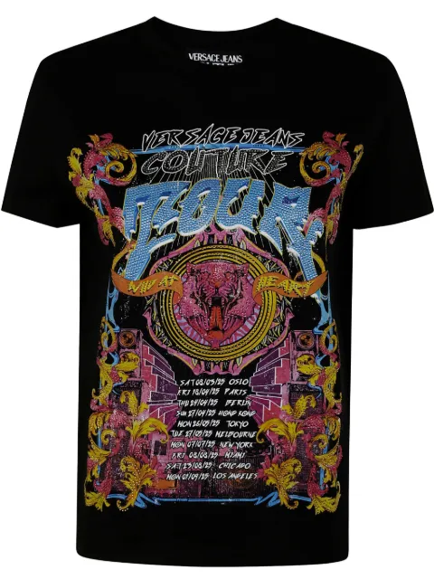 Versace Jeans Couture graphic print T-shirt Black 78HAHC03CJ01C