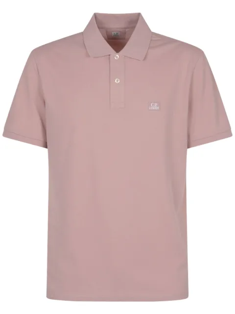 C.P. Company logo-patch polo shirt Pink 18CMPL065A005263W
