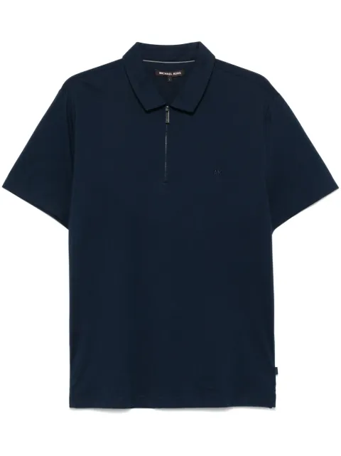 Michael Kors zip-up piqué polo shirt Blue CS552HOHFK