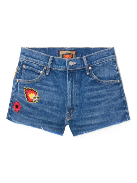 La DoubleJ x Mother The Dodger Short Fray shorts Blue TRO0165DEN011PAT09BU03