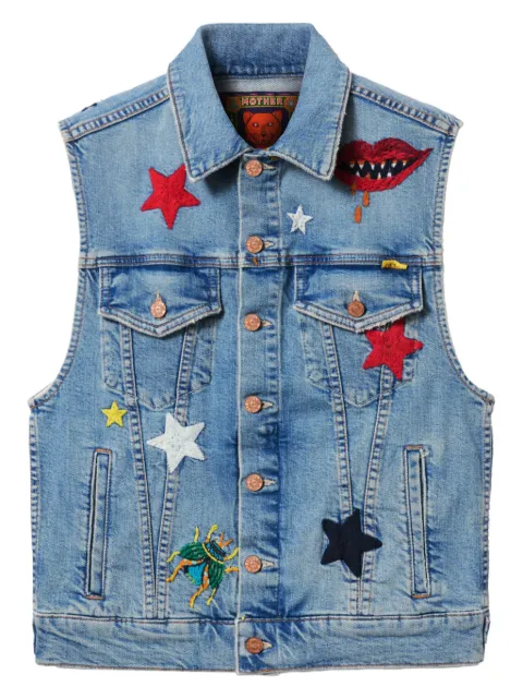 La DoubleJ x Mother The Clean Armhole Drifter vest Blue JAC0139DEN011STA03BU03