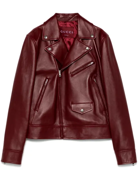 Gucci leather biker jacket Red 819314XN336