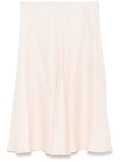 FENDI FF silk midi skirt Pink FQ7655AUQG