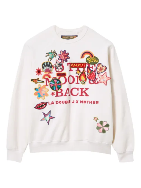 La DoubleJ x Mother logo-print sweatshirt White SWE0041JER060PAT09WH01
